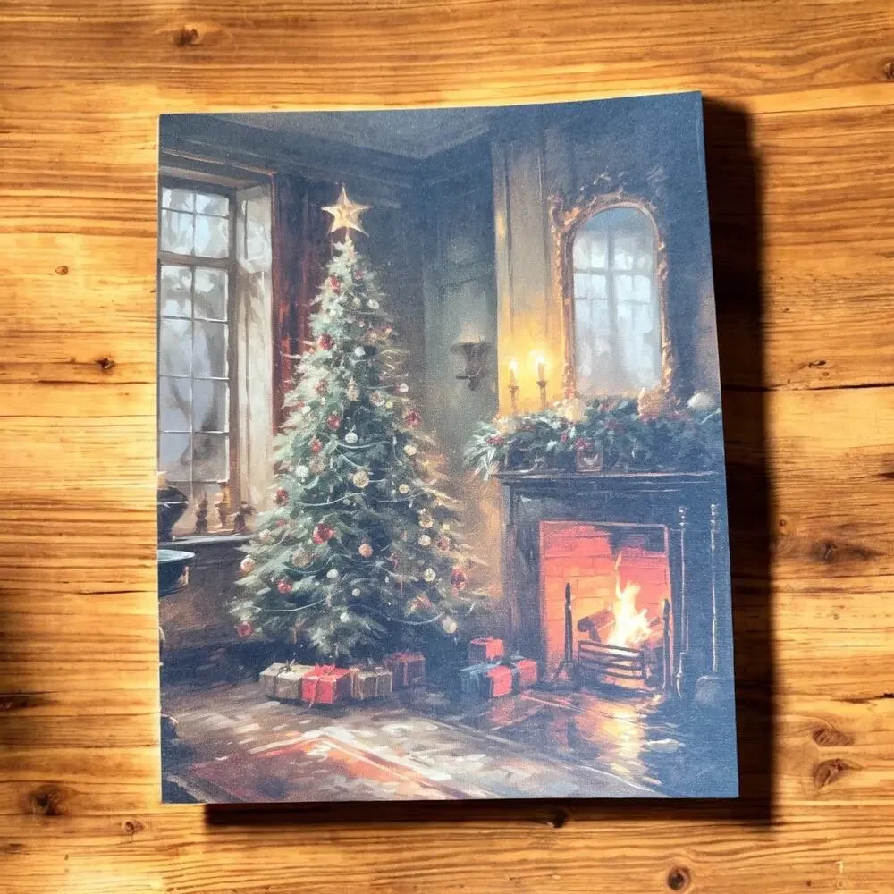 Vintage Rustic Farmhouse Christmas Wall Art 10x8 Print – Unframed Decor